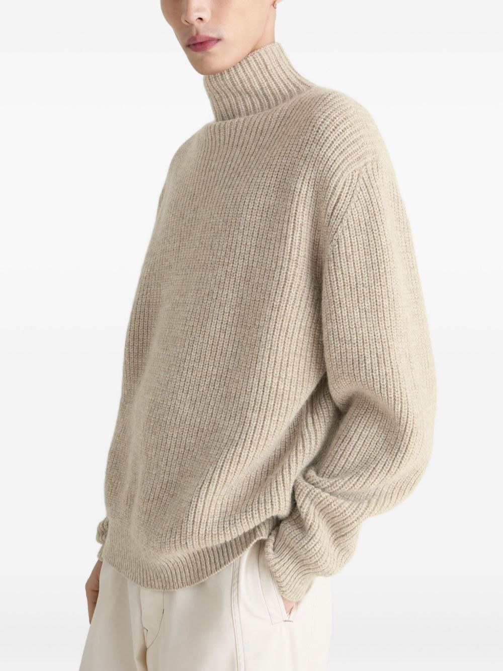 high-neck ribbed sweater - 4