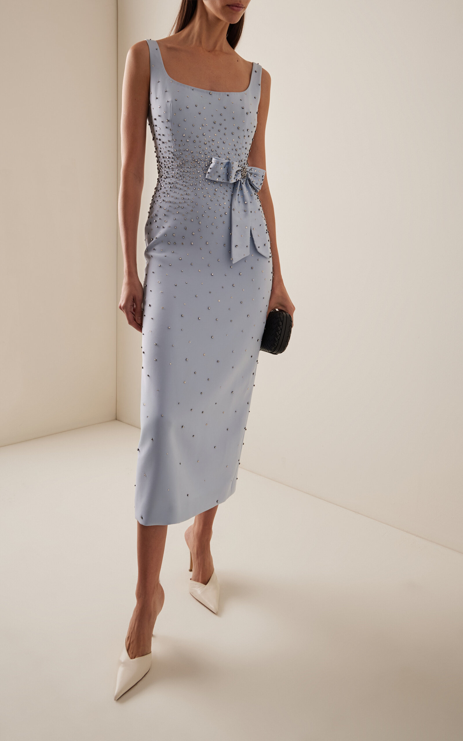 Embellished Stretch-Crepe Midi Dress blue - 2