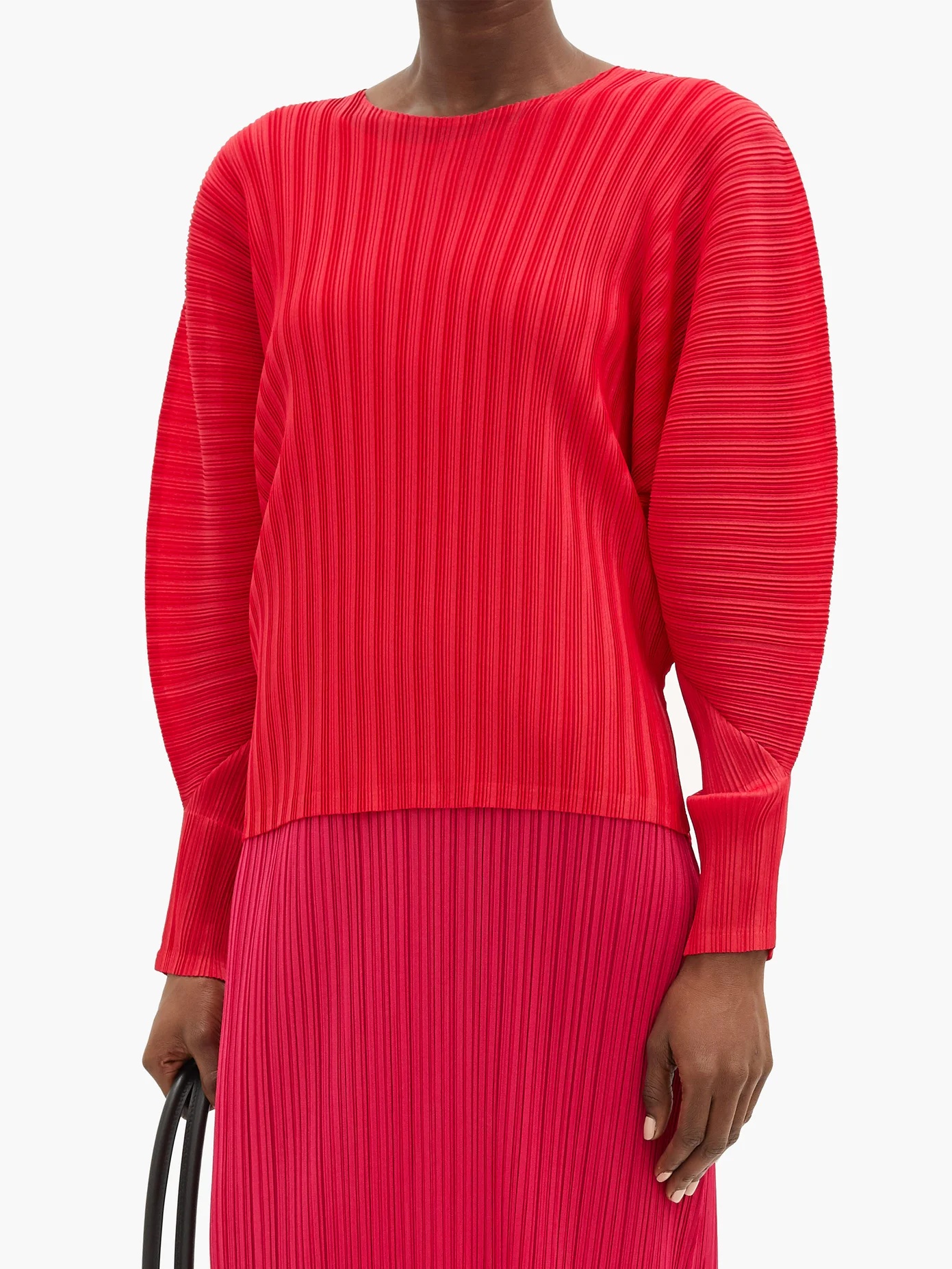 Dolman-sleeve technical-pleated top - 6