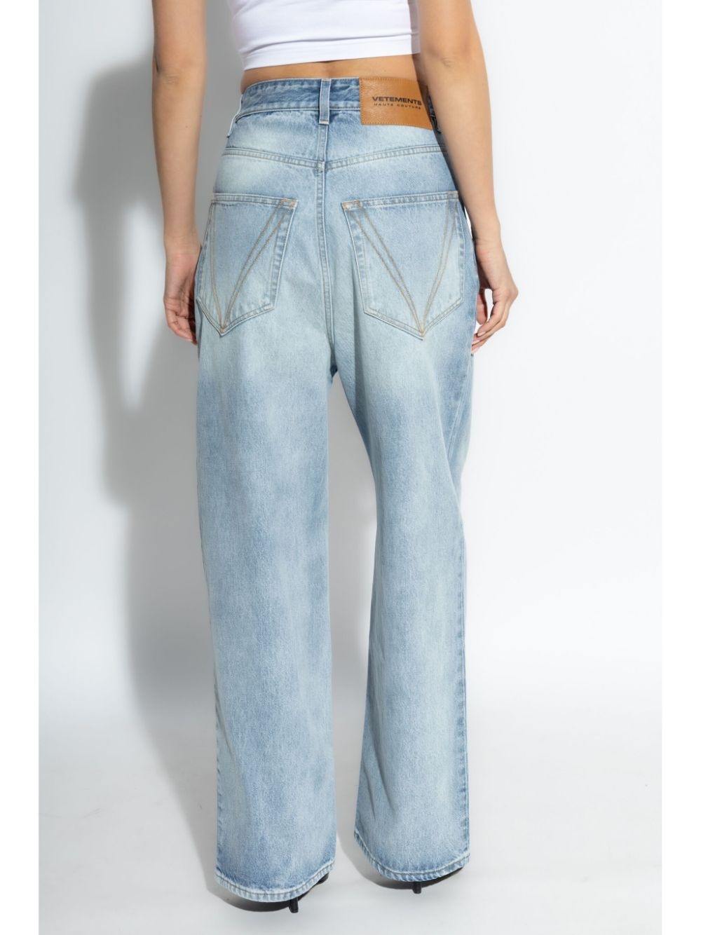 logo-embroidered jeans - 4