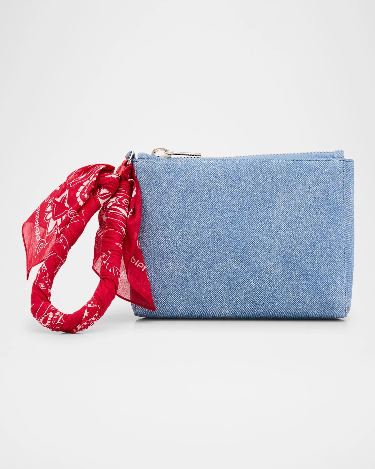 Cabata Mini Bandana Wristlet Pouch Bag in Cotton Denim - 1