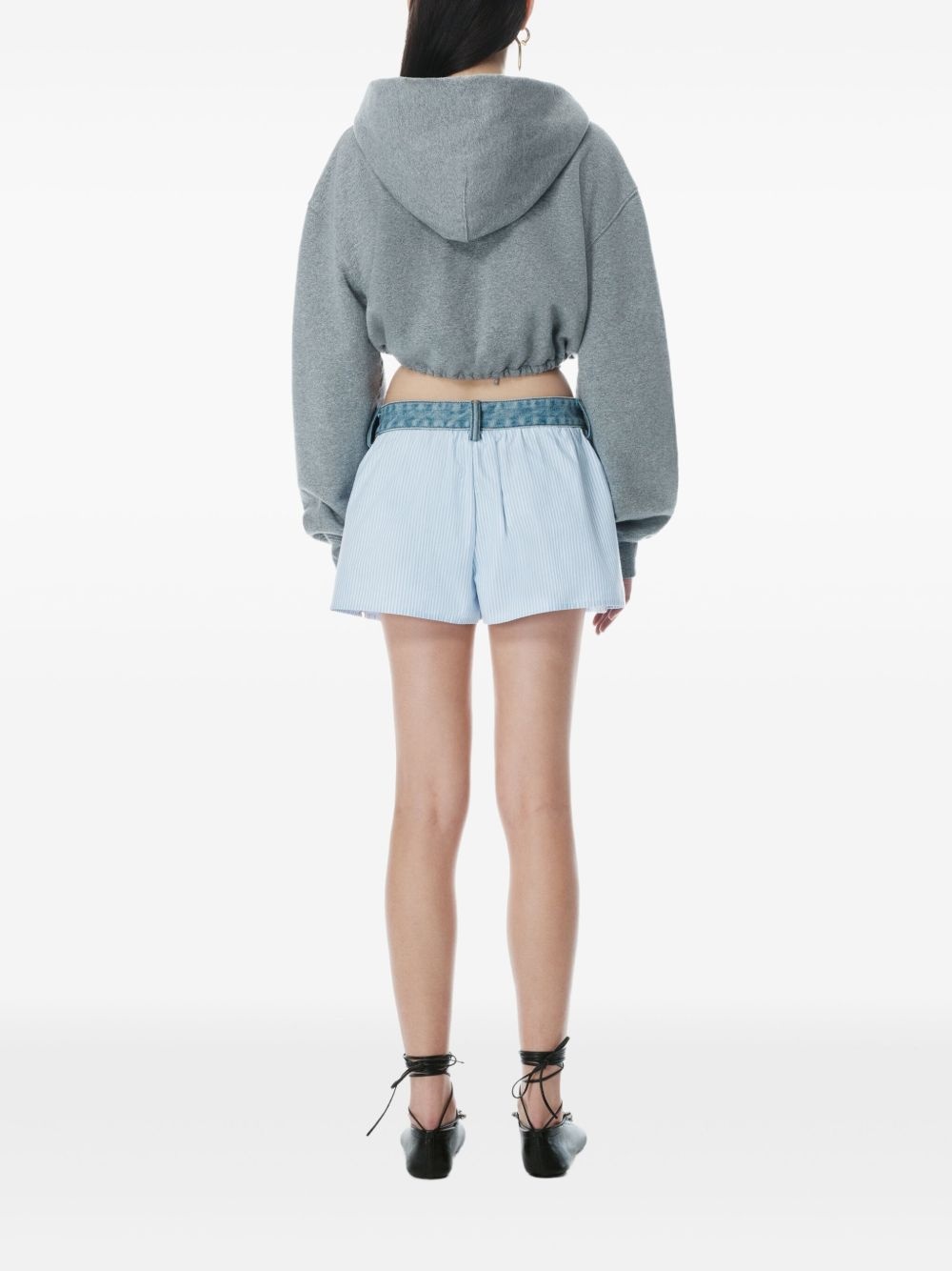 denim waist shorts - 3
