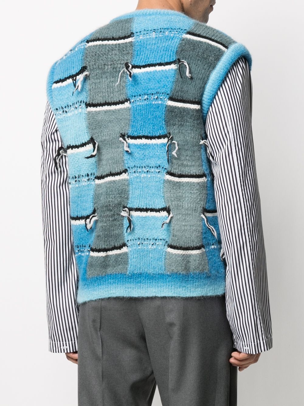 distressed knitted vest - 4