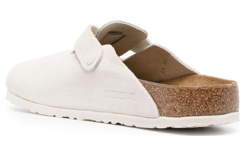 Birkenstock Boston Suede Leather Narrow Fit Sandals 'Antique White' 1024740 4
