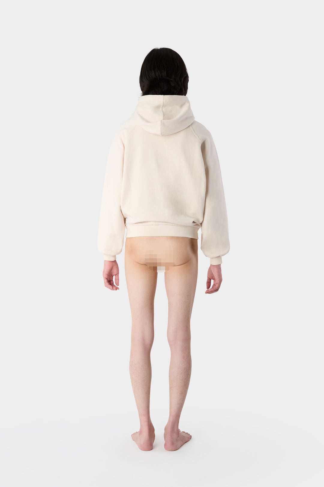 EMBROIDERED HOODIE / light beige - 4