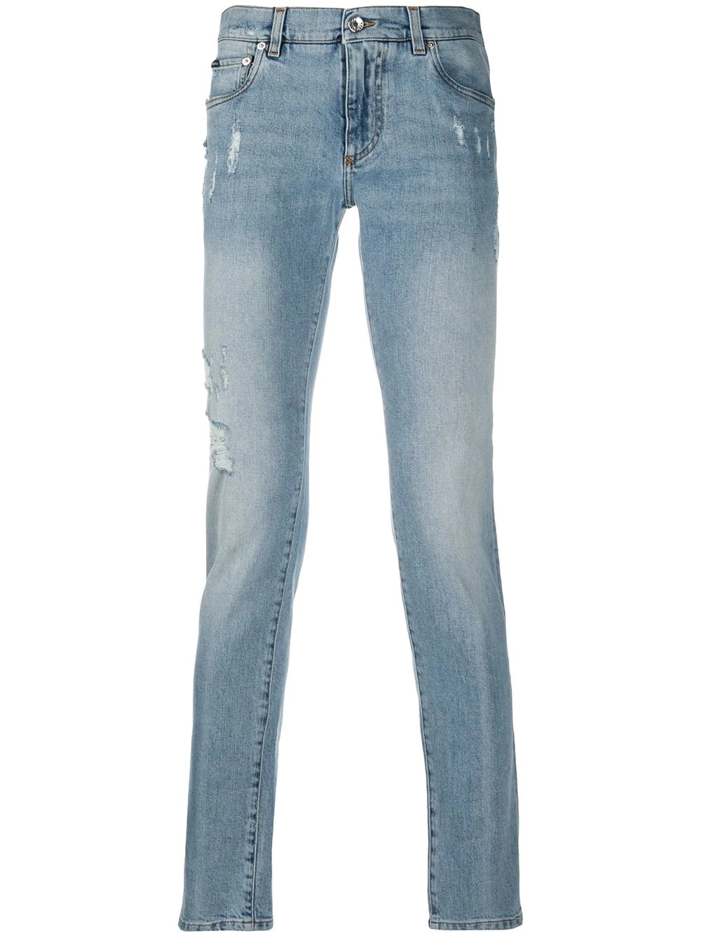 distressed slim-fit jeans - 1