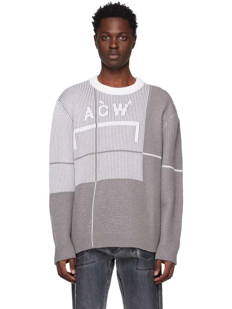 Gray Grid Sweater 1