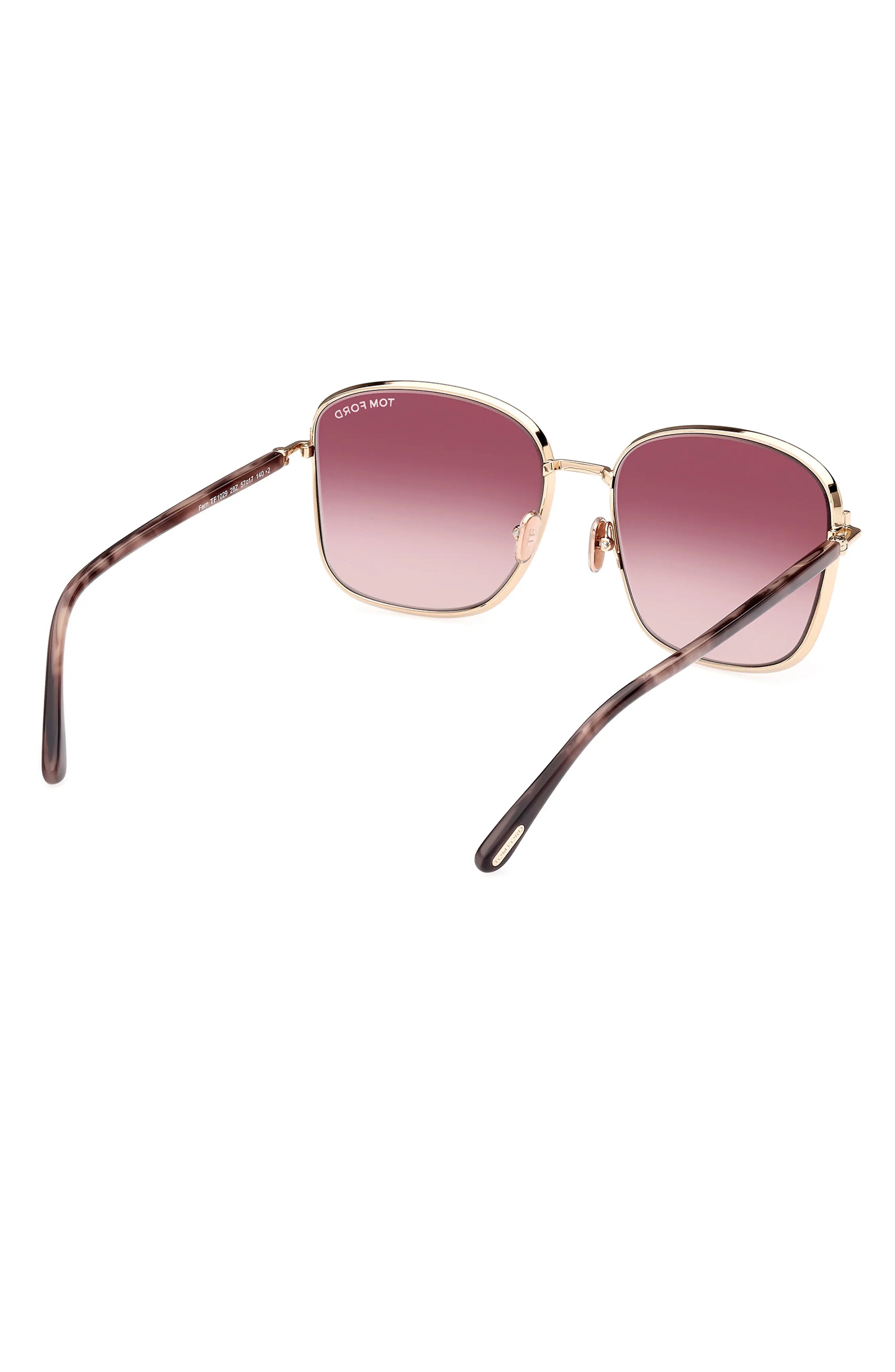 Fern 57mm Square Sunglasses in Shiny Rose Gold Rose /Rose - 8