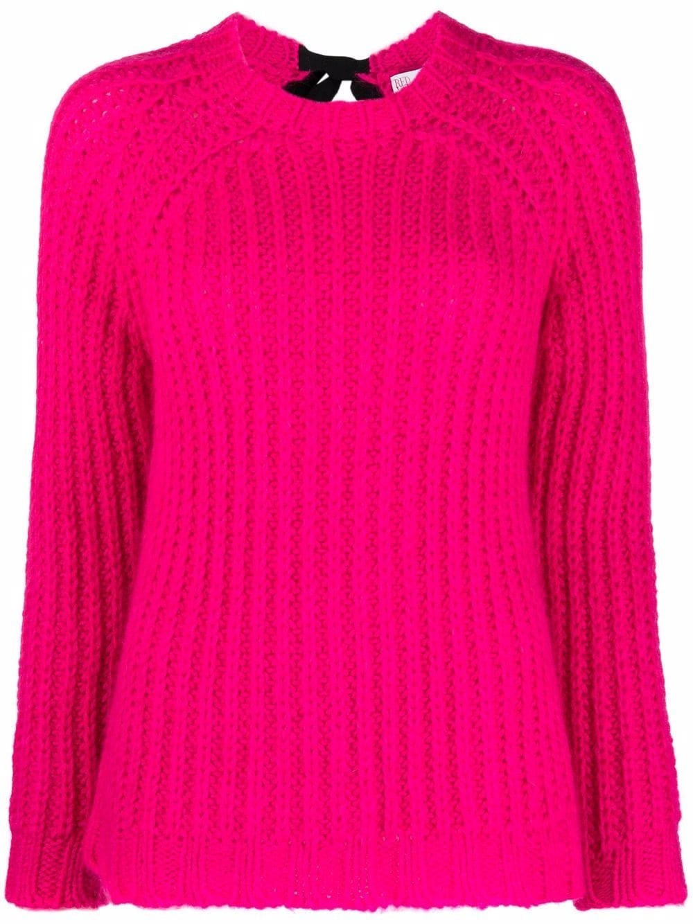 bow-detail ribbed-knit jumper - 1