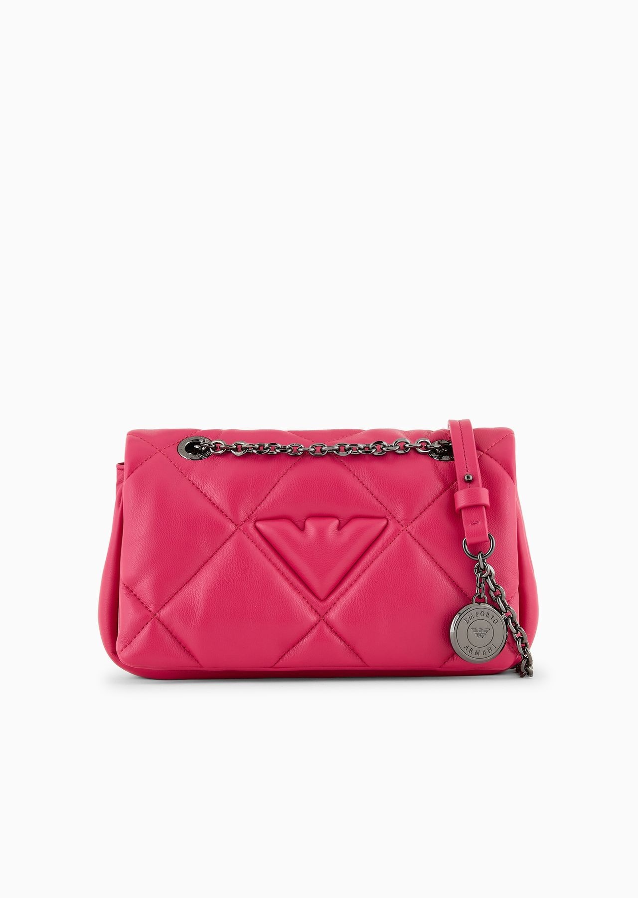 Quilted nappa leather-effect mini bag with flap - 1