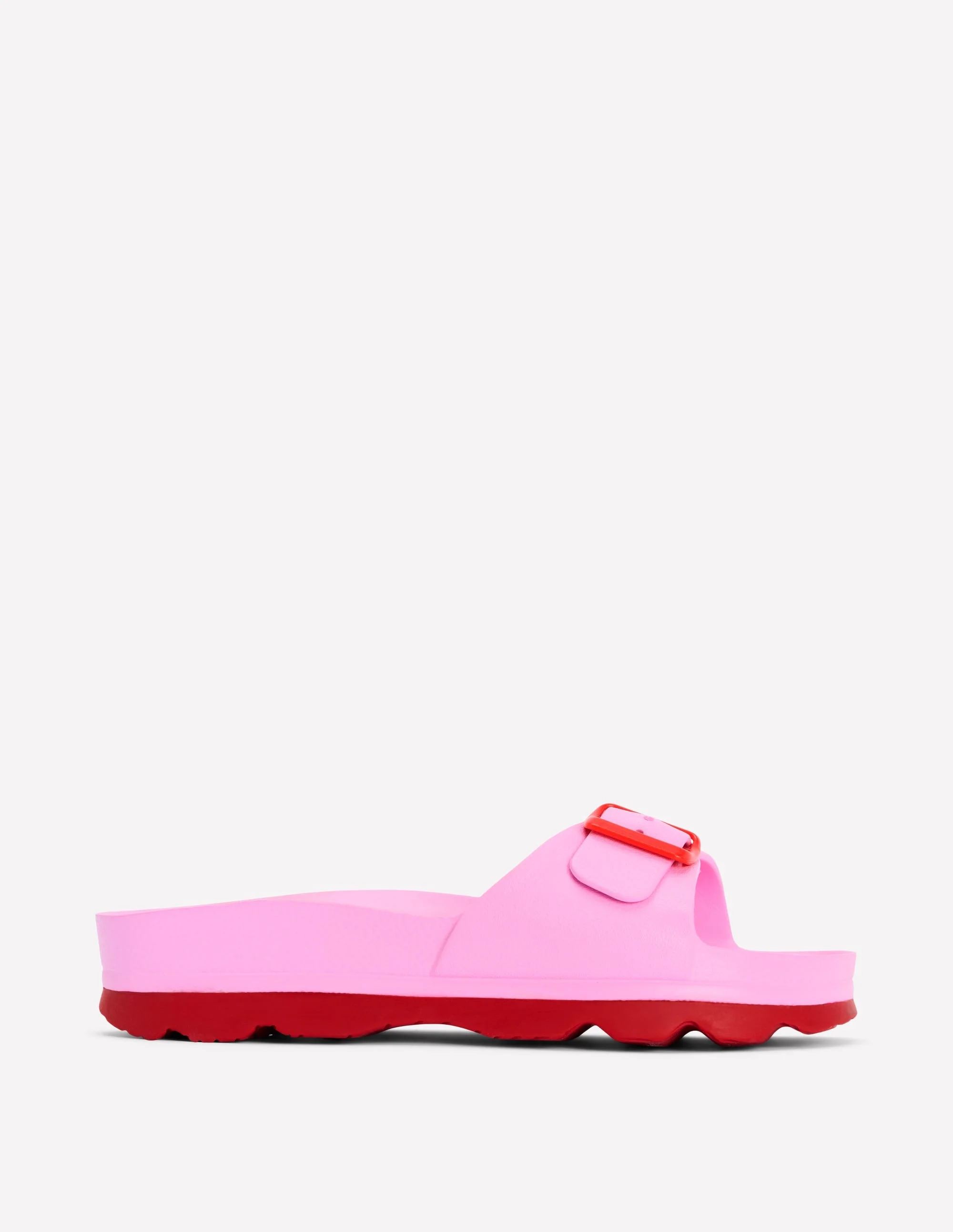 Lyla Single Buckle Sliders-Pink/Red - 1