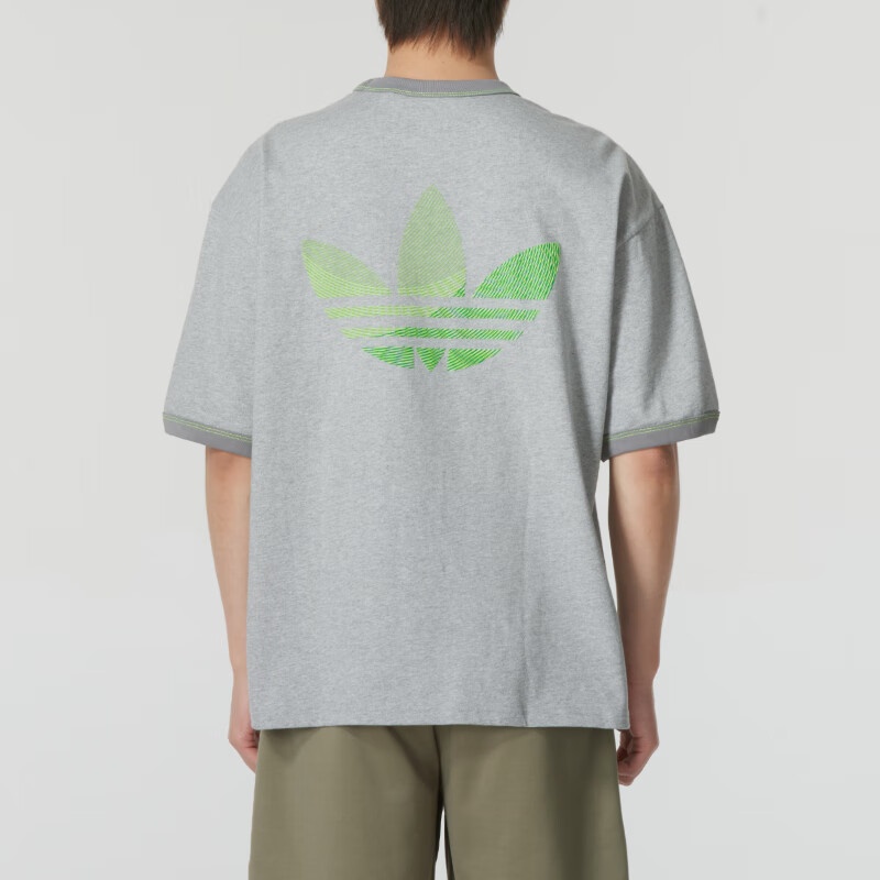 adidas Originals Graphic T-Shirt Asia Sizing 'Grey Green' JJ4363 - 5