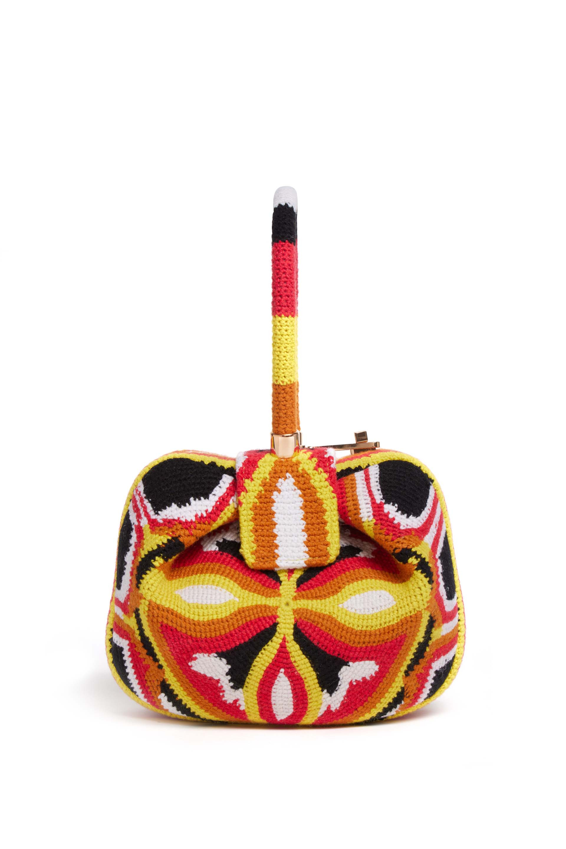 Nina Bag in Red, Yellow & Black Crochet - 2