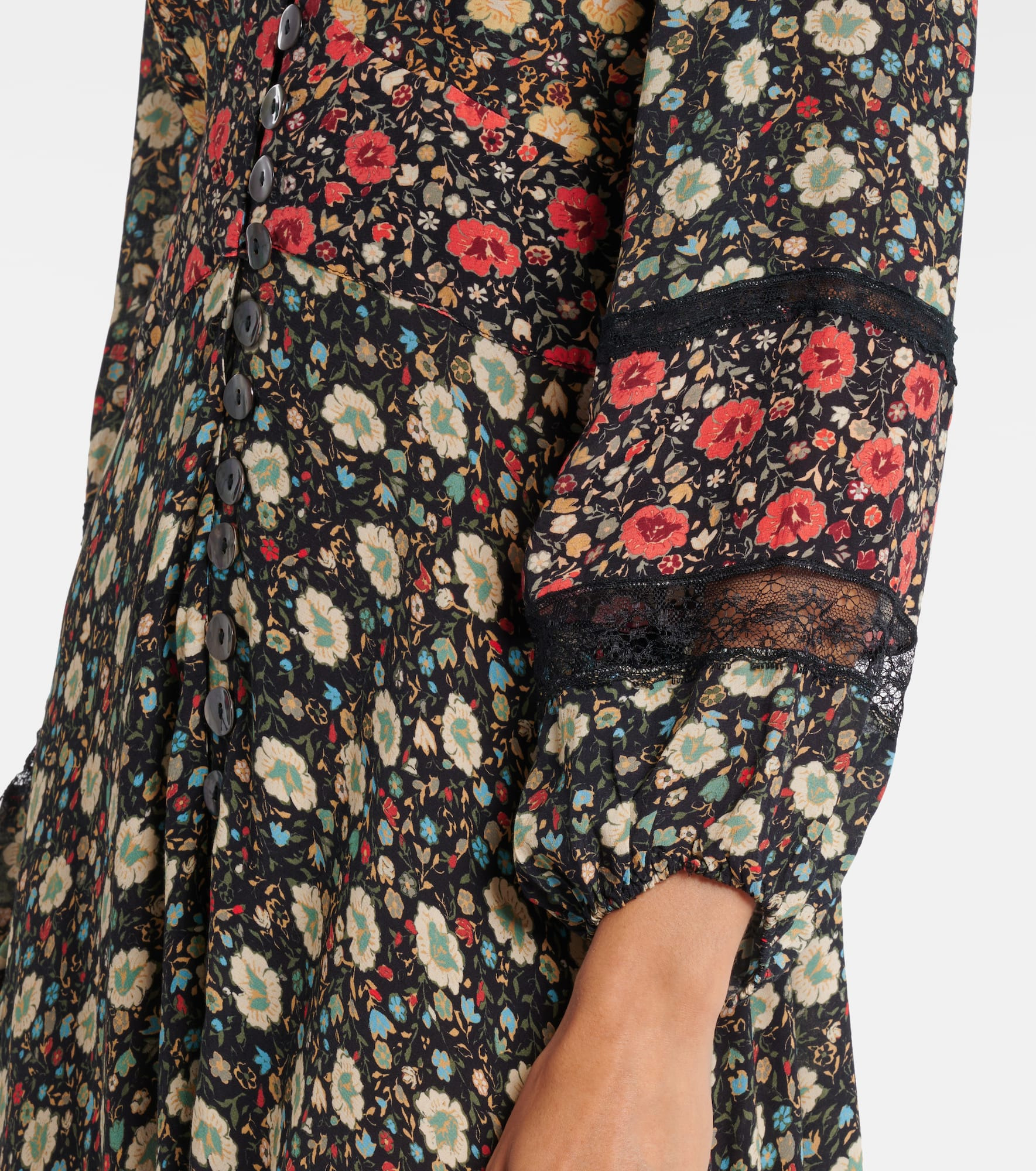 Raven printed crêpe de chine midi dress - 5