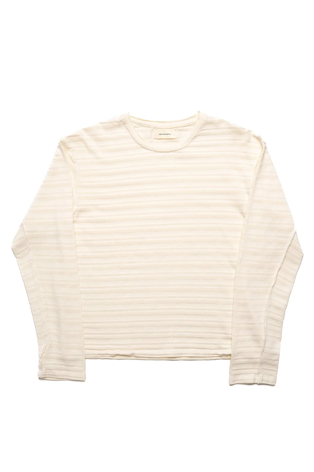 Round Neck Sweater - Off White Stripe - 1