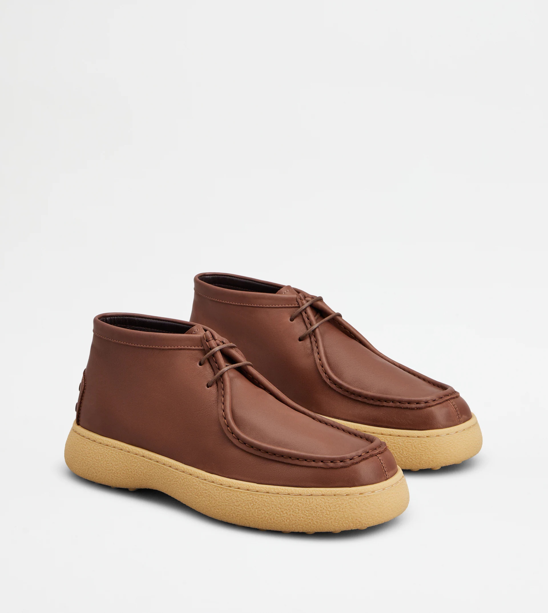 TOD'S W. G. ANKLE BOOTS IN LEATHER - BROWN - 4