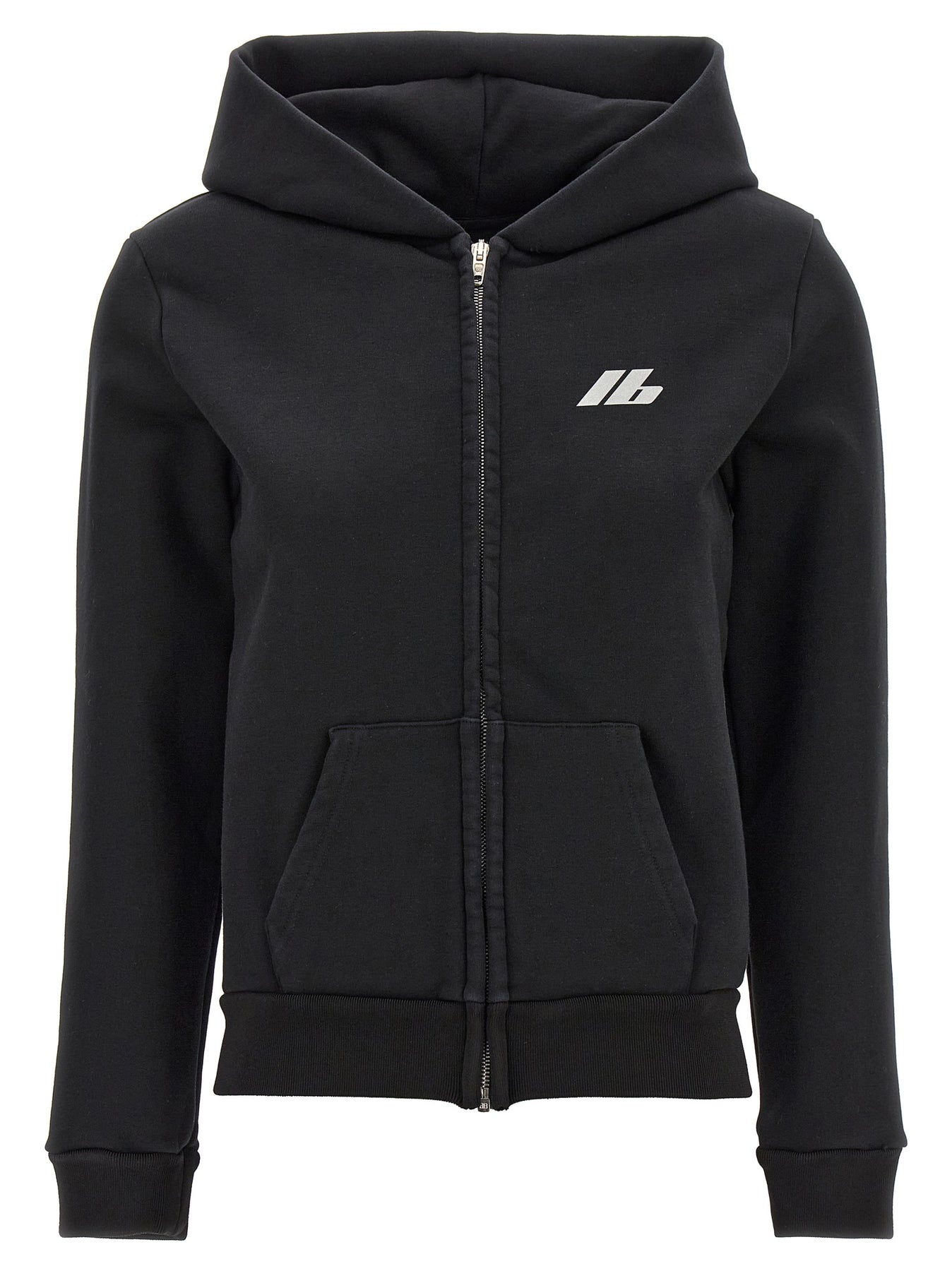 Logo Print Hoodie Sweatshirt Black - 1