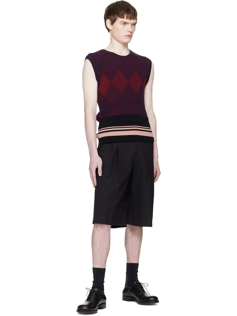 Red & Purple Argyle Sweater Vest 5