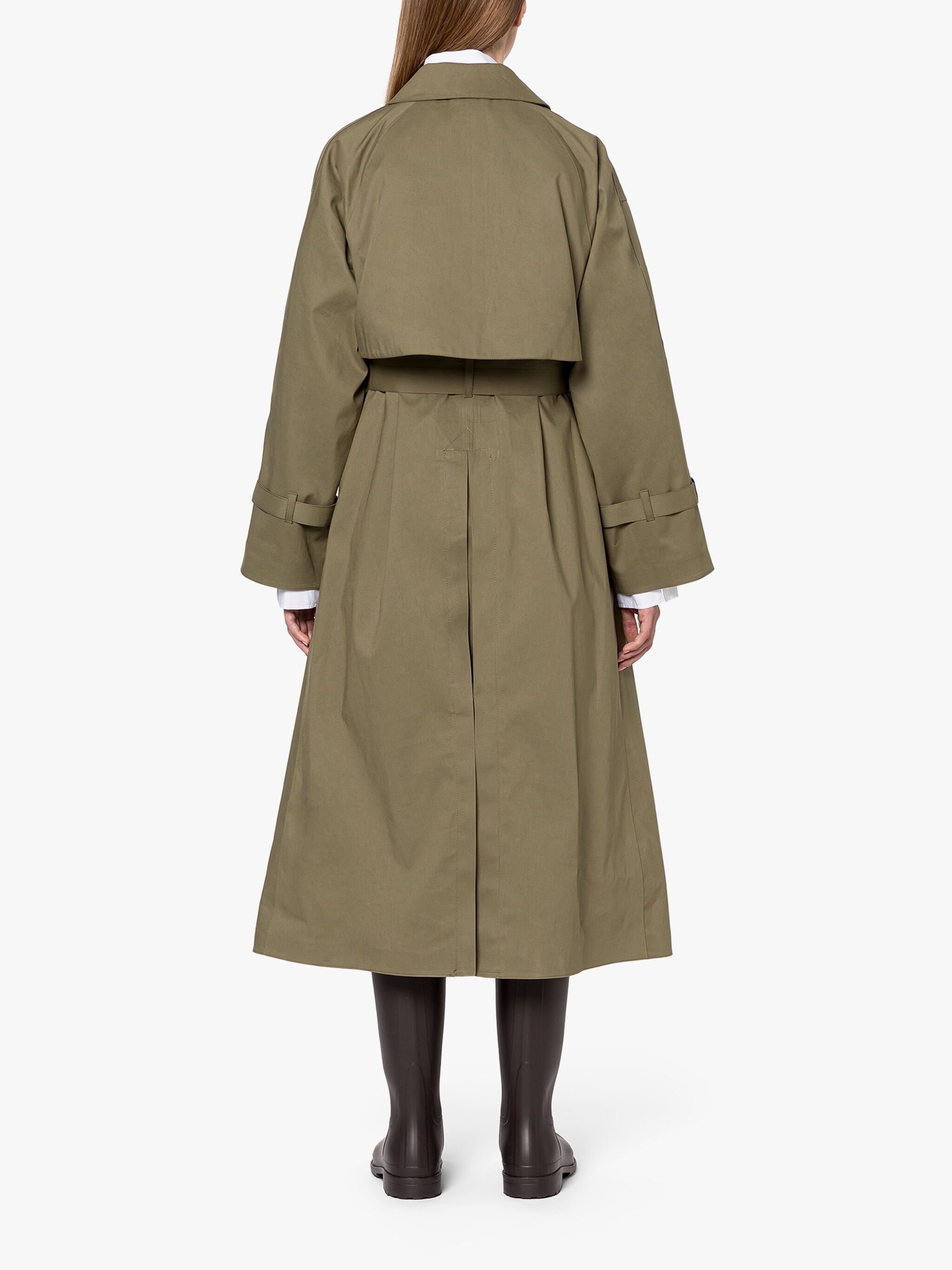 BUCKHOLME KHAKI BONDED COTTON TRENCH COAT - 4