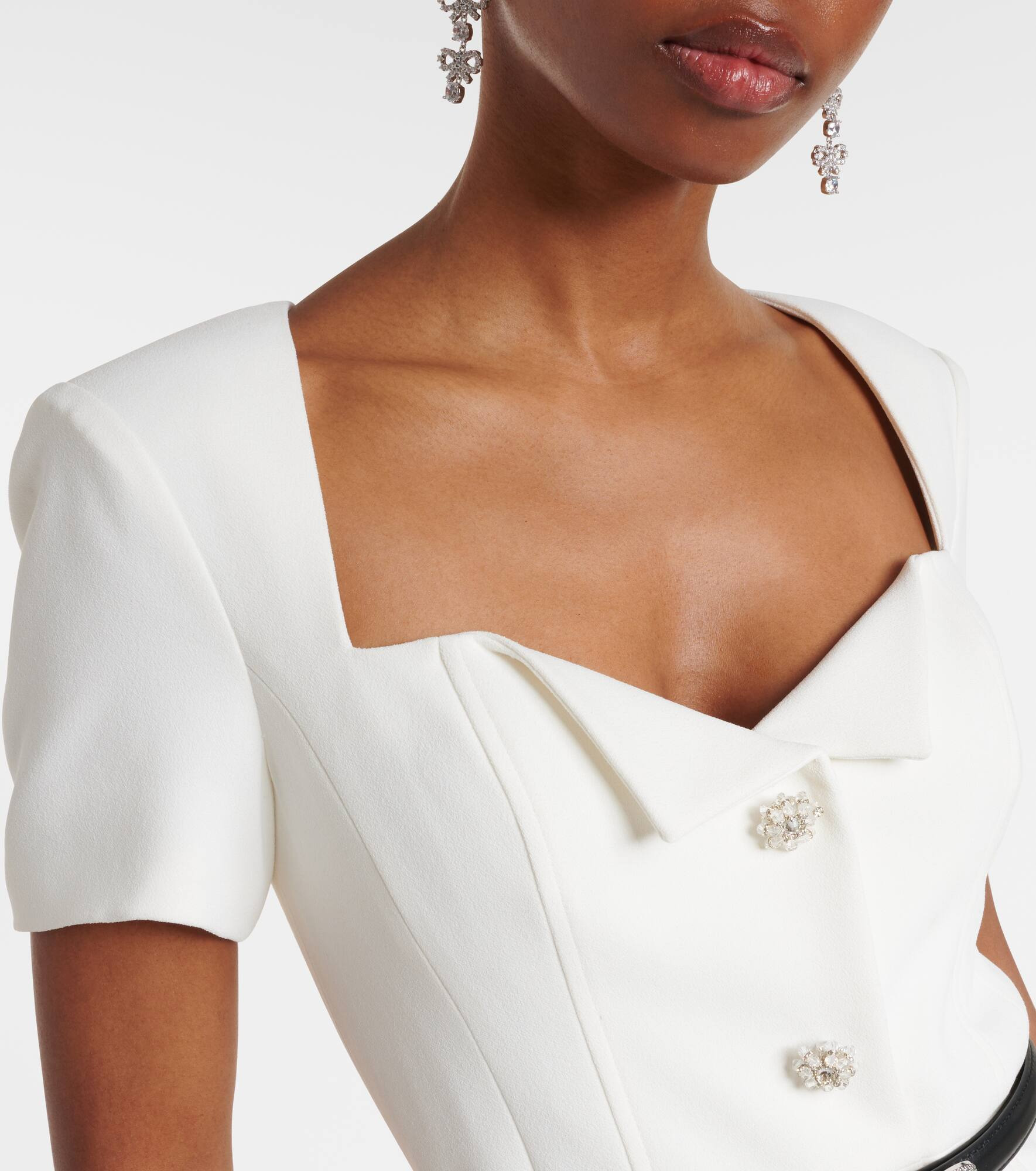 Belted plissé crêpe maxi dress - 4