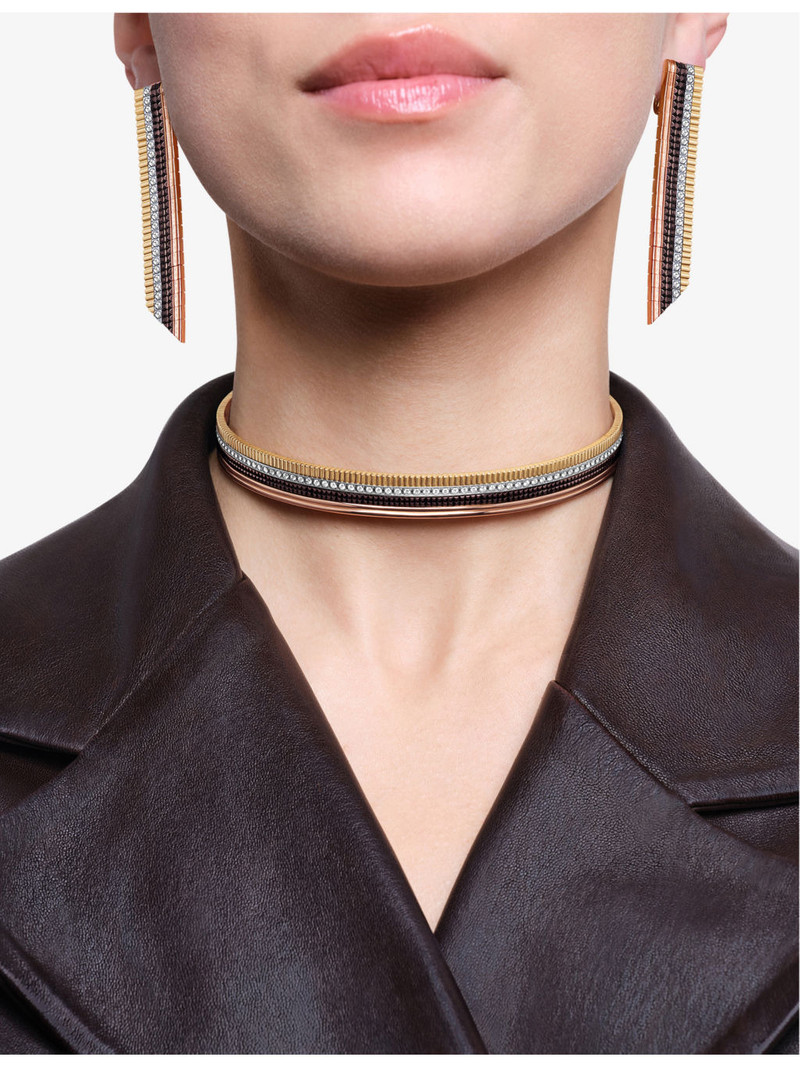 Boucheron Quatre Classique 18ct white, yellow and pink-gold, PVD and 1.06ct brilliant-cut diamond drop earring outlook