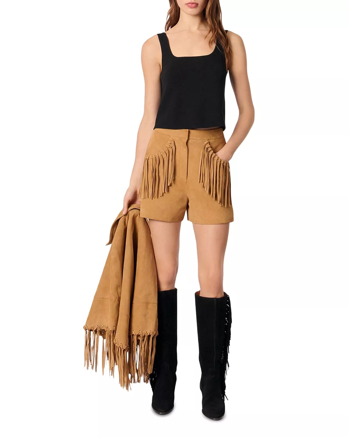 Fringed Nubuck Shorts - 2