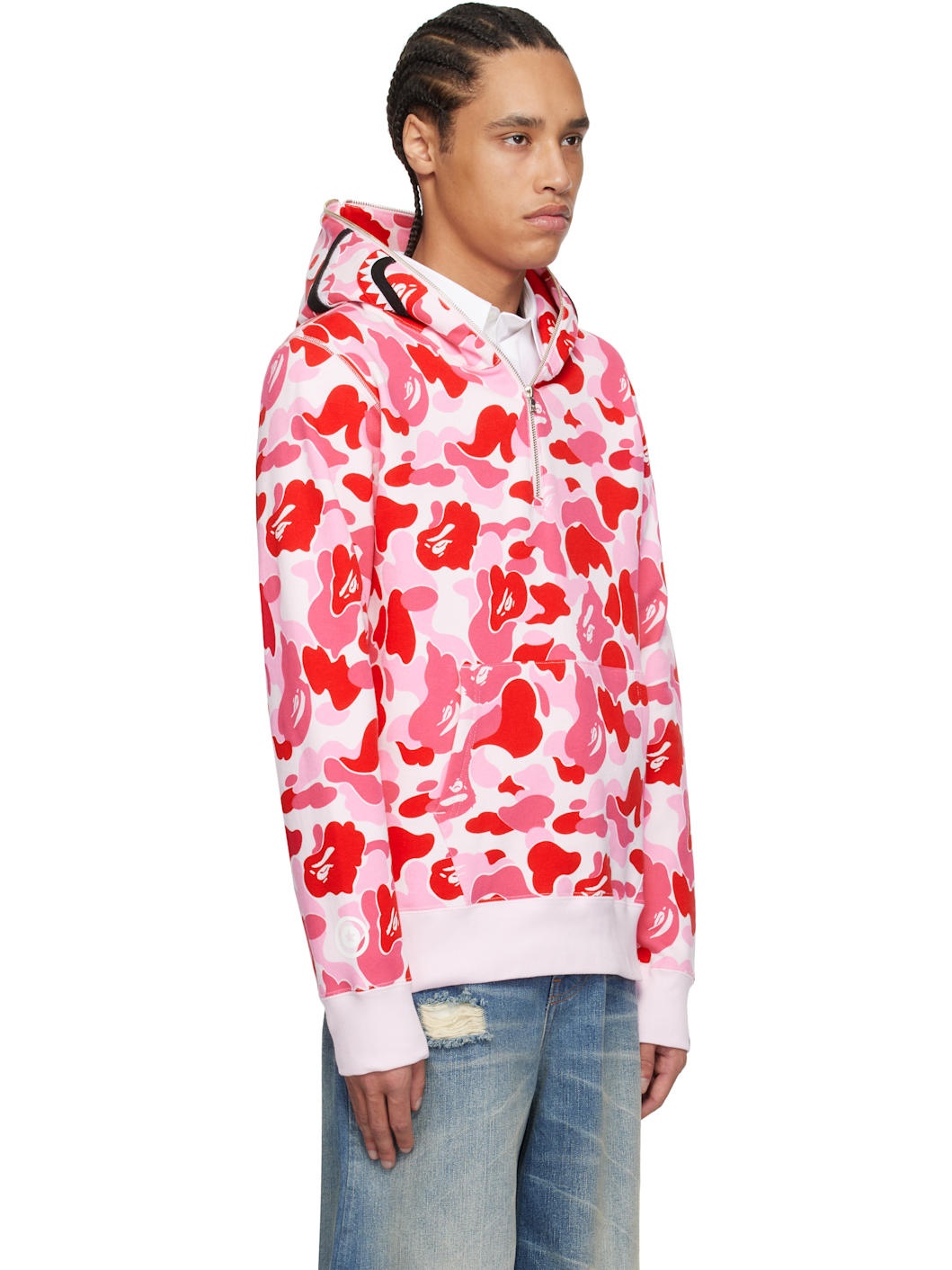 Pink ABC Camo Shark Half Zip Hoodie - 2
