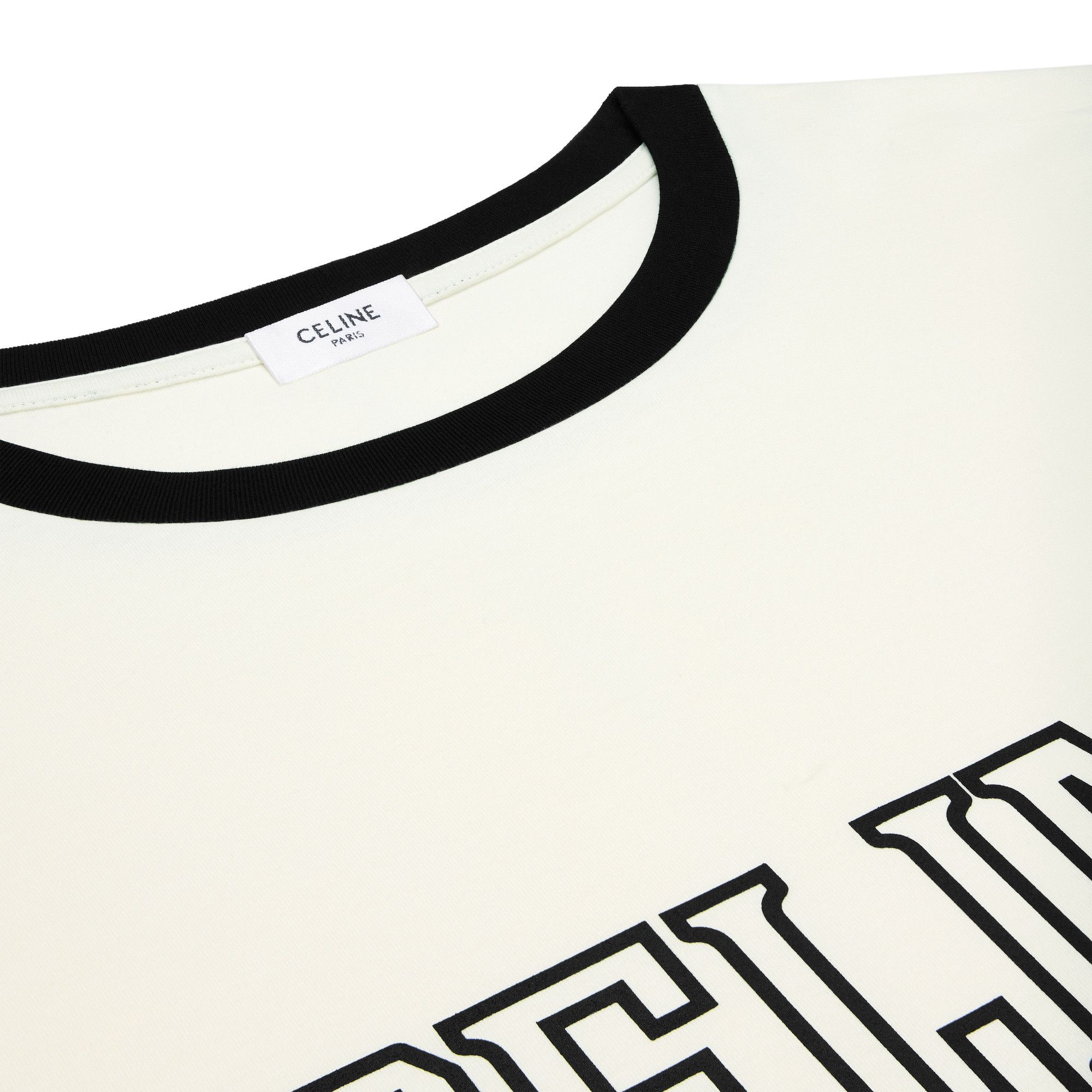 CELINE Loose Triomphe T-Shirt 'Washed White/Black' - 3