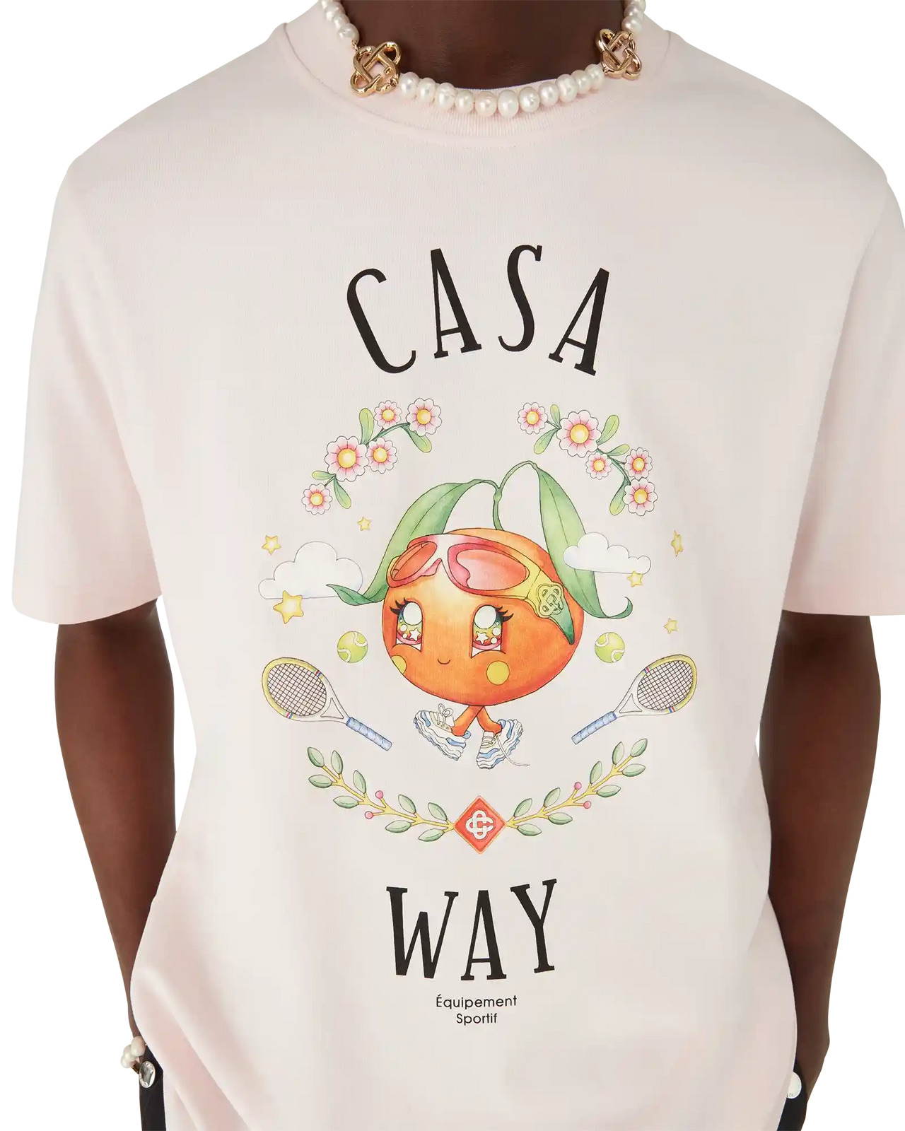 Casa Way Orange Mascot Short Sleeve T-Shirt | Casablanca Paris - 5