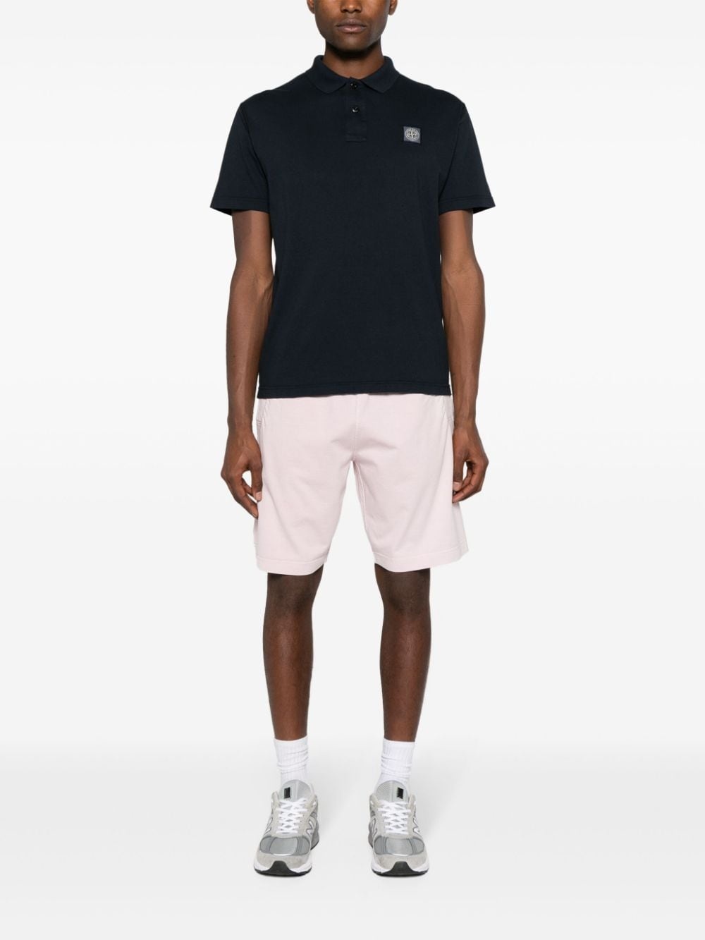 mid-rise cotton track shorts - 2
