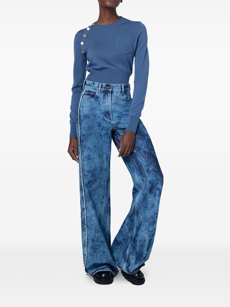 Ports 1961 Unique jacquard wide-leg jeans outlook