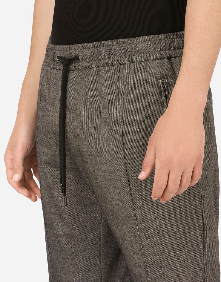 Stretch cotton and wool jogging pants - 4