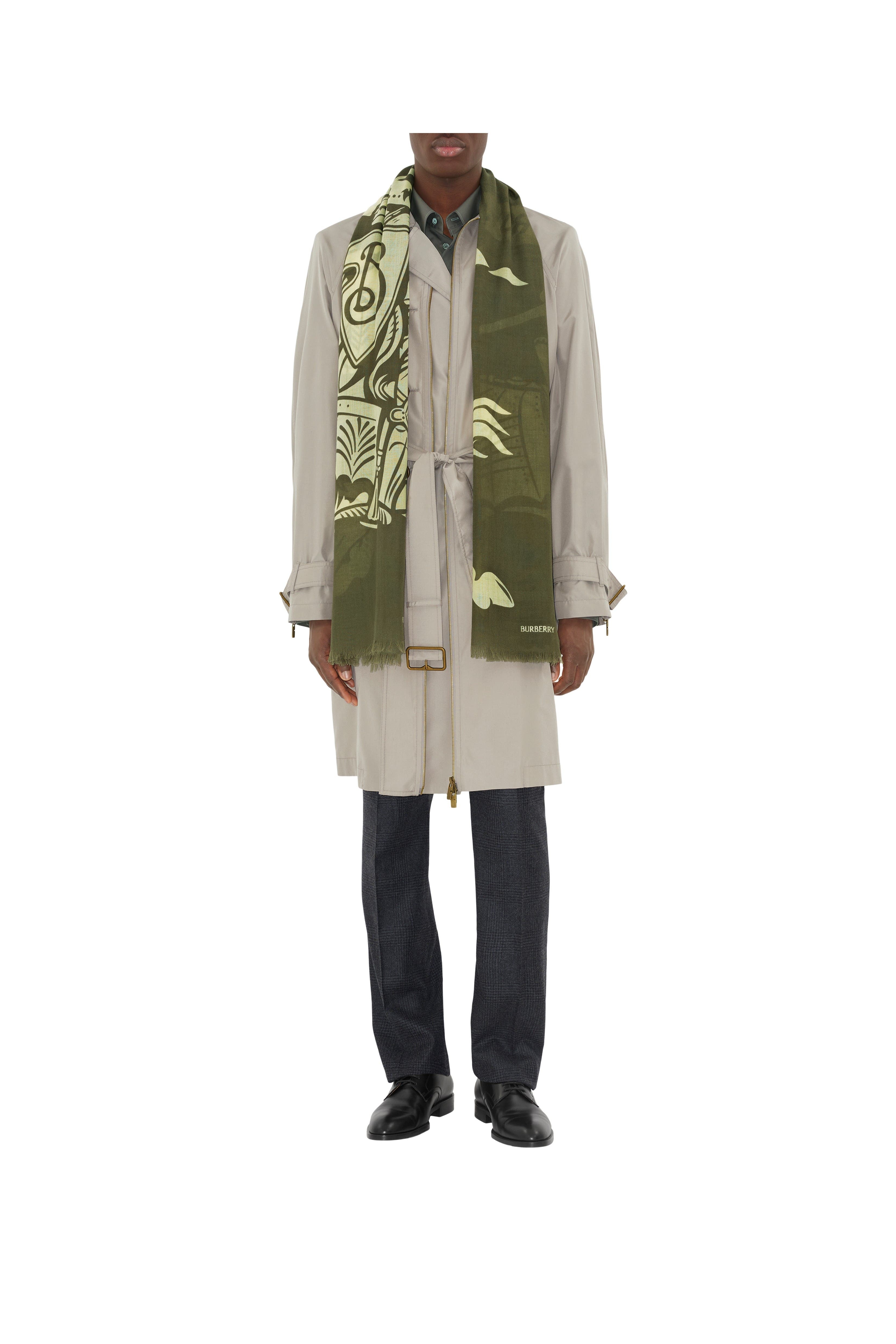 burberry Wide EKD Wool Scarf in Pea at Nordstrom - 4