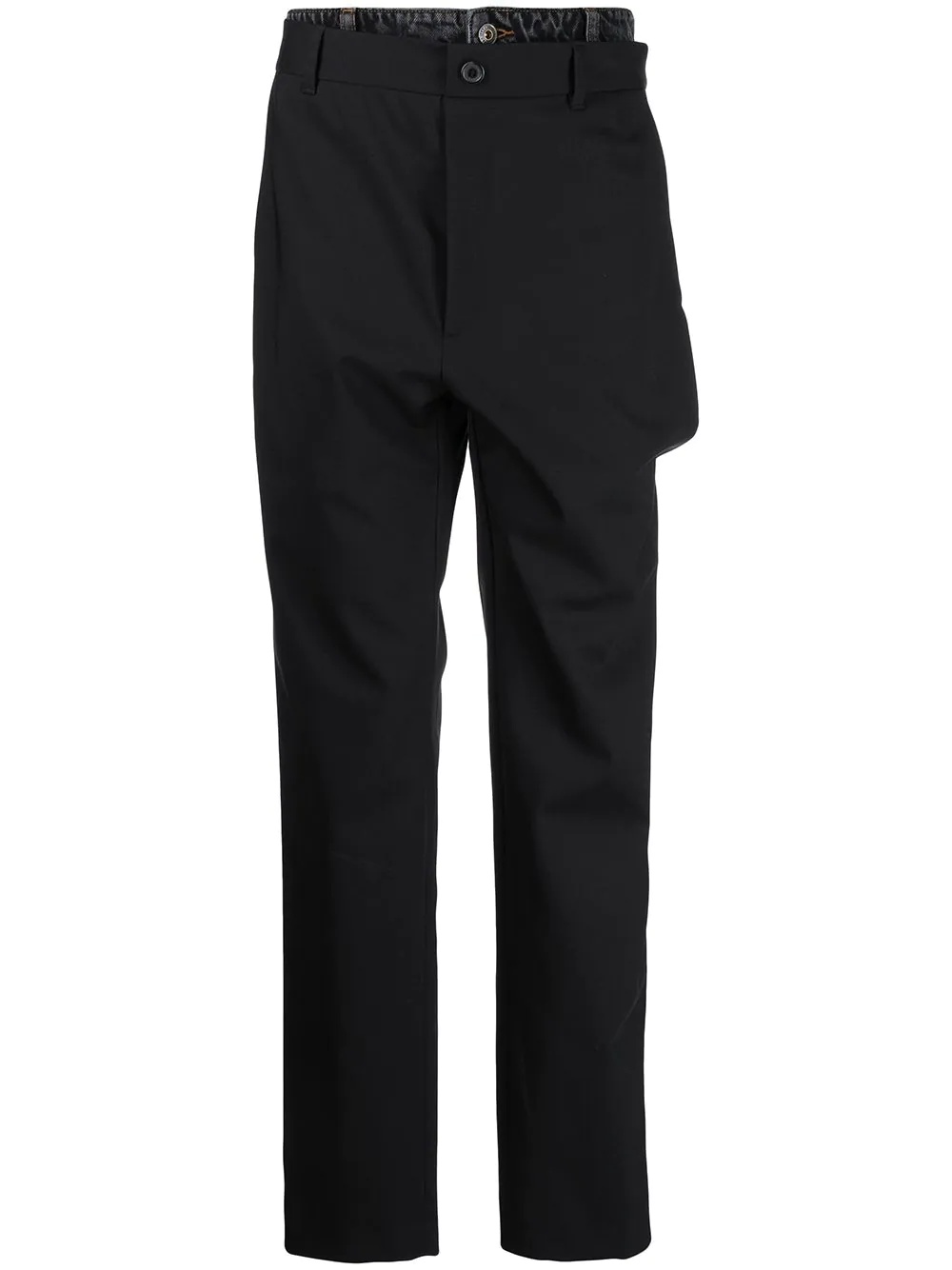 double-waistband straight leg trousers - 1