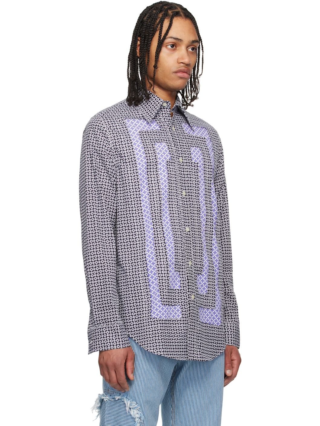 Navy Flower Cotton 'Scratch The Itch' Shirt - 2