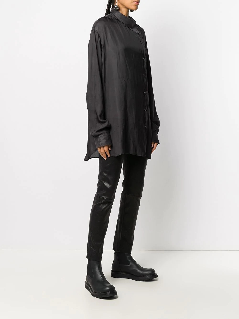 asymmetric long-sleeved shirt - 3