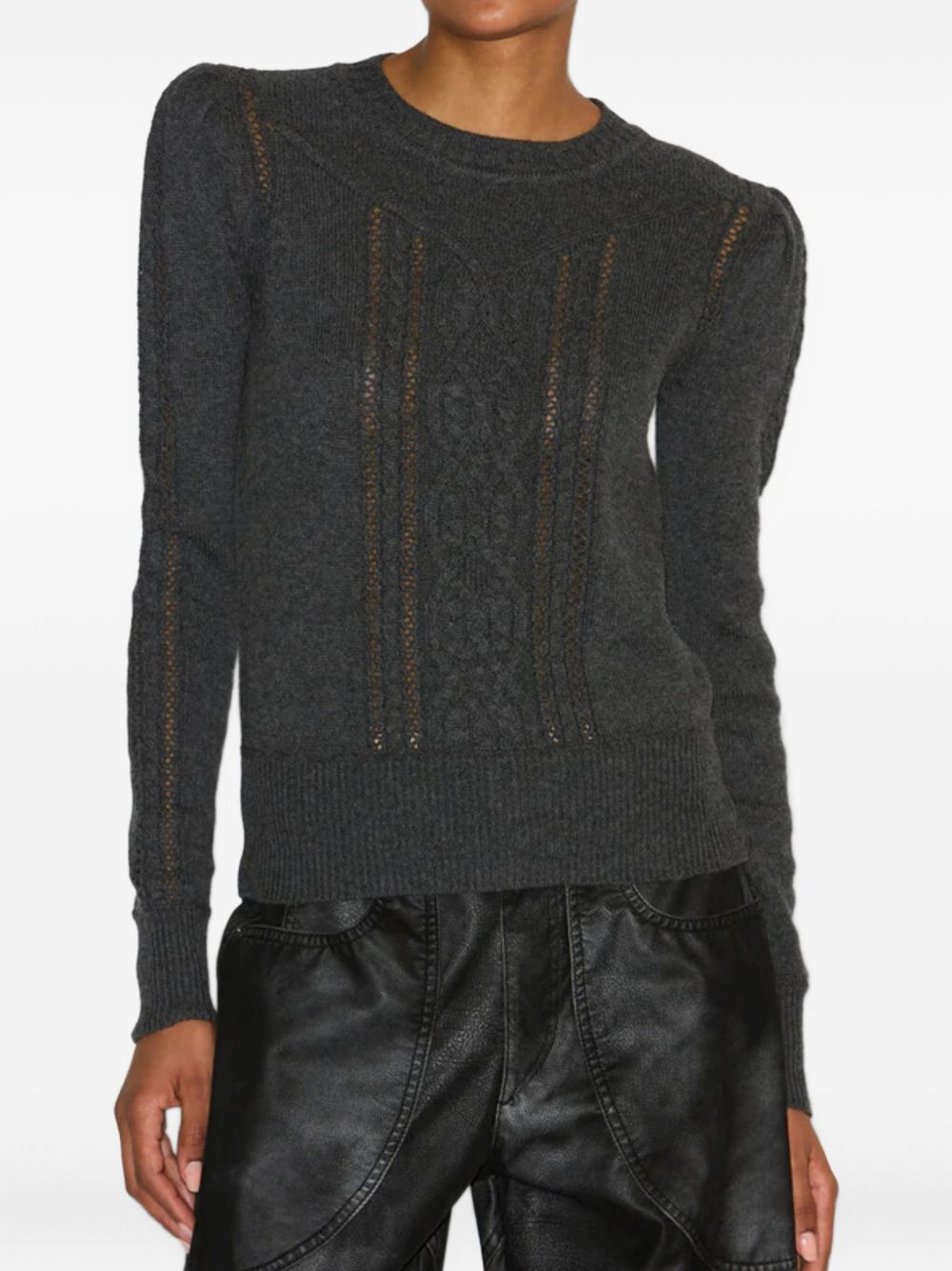 long-sleeves cable-knit sweater - 3