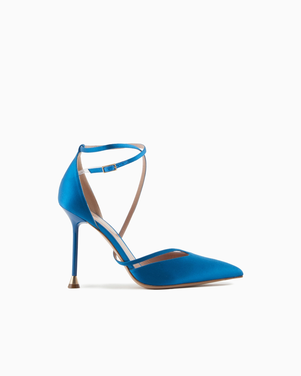 Satin court shoes with strap - 1