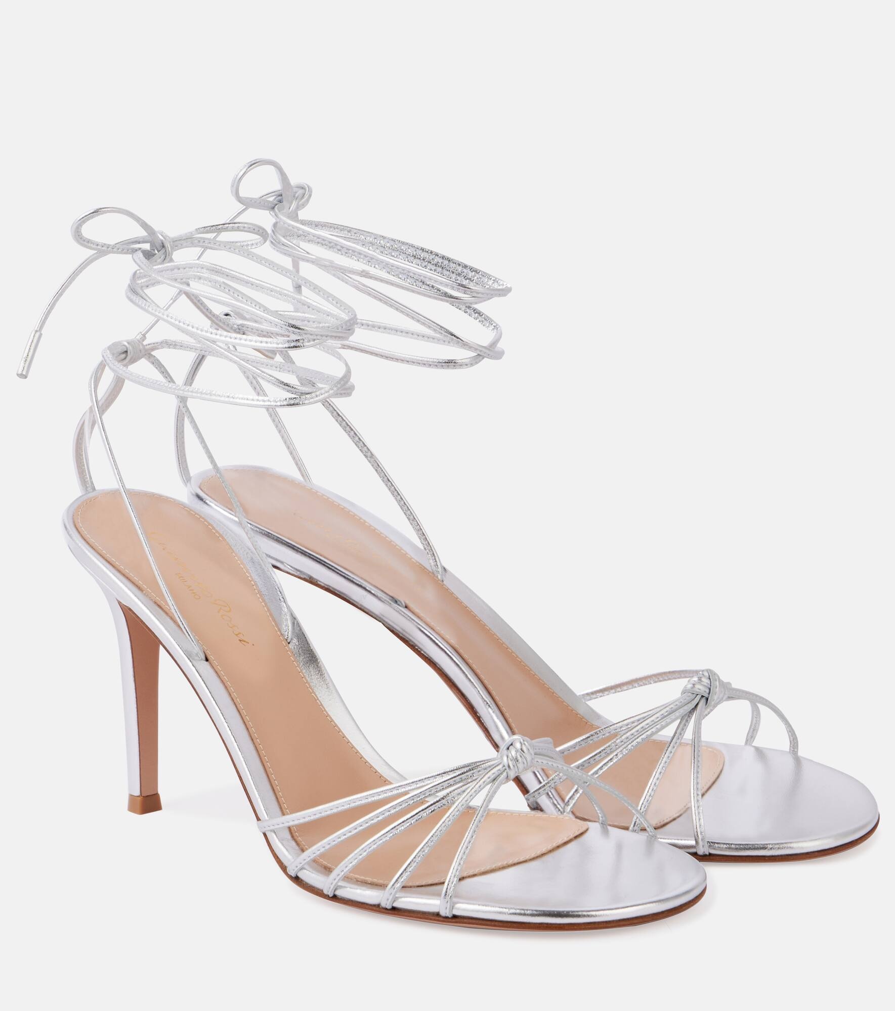 Metallic leather sandals - 1