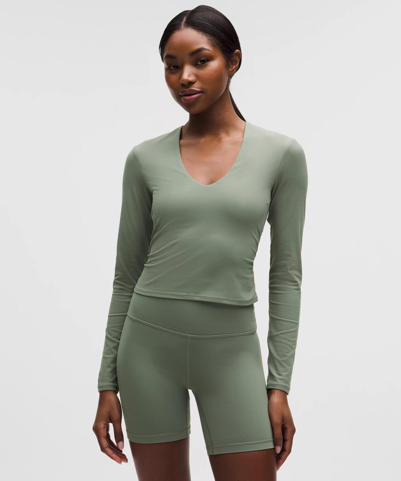 All It Takes Ribbed Nulu V-Neck Long-Sleeve Shirt *B-D Cups 1