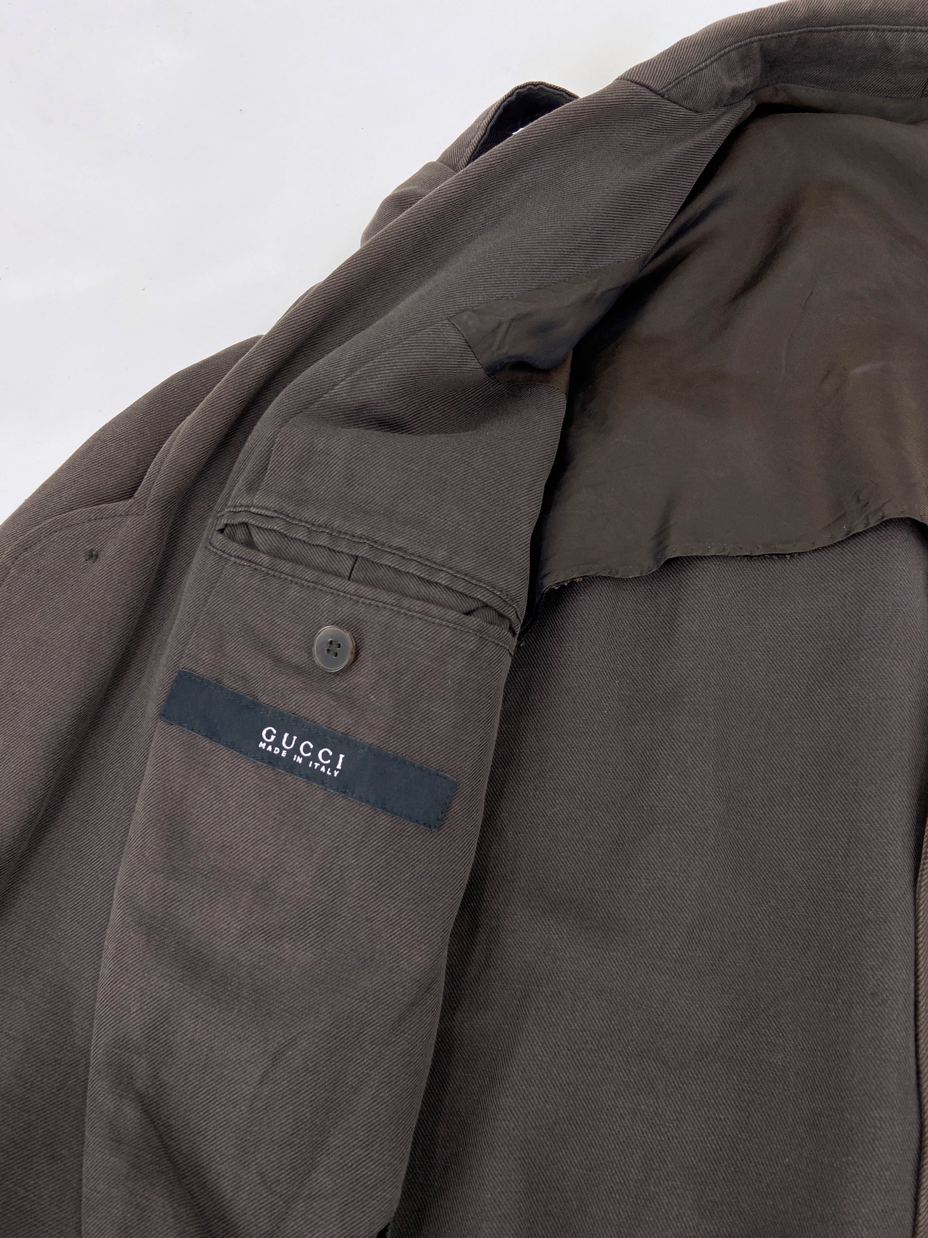 Gucci Spring 2003 Tom Ford Brown Military Jacket Coat 52 - 13
