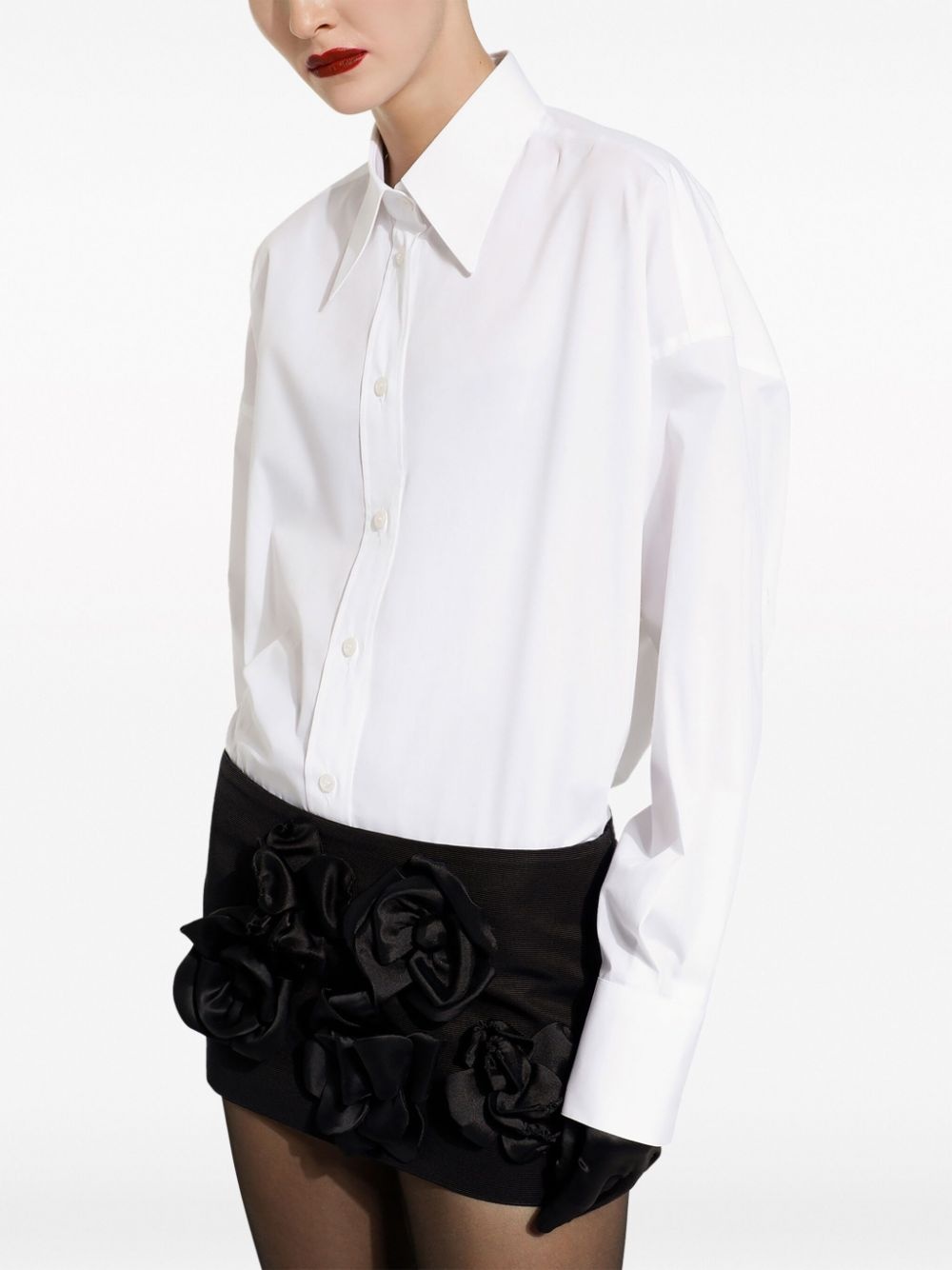 pointed-collar drop-shoulder shirt - 5