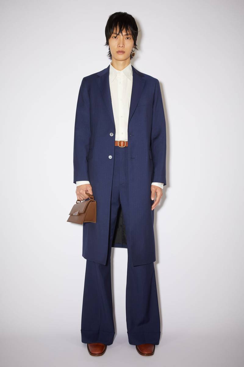 Acne Studios Lurex pinstripe coat - Dark Blue outlook