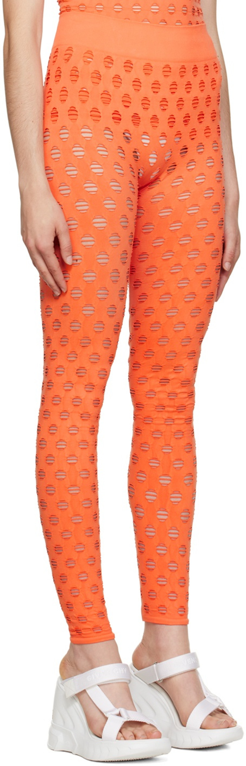 MAISIE WILEN Orange Perforated Leggings outlook
