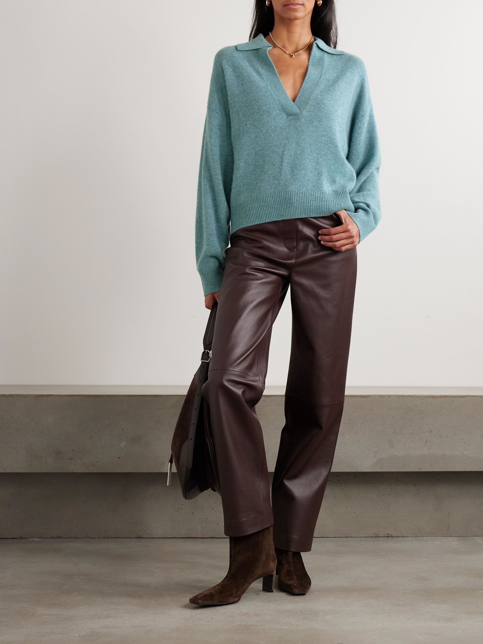 Jacksob brushed organic cashmere sweater Green - 2