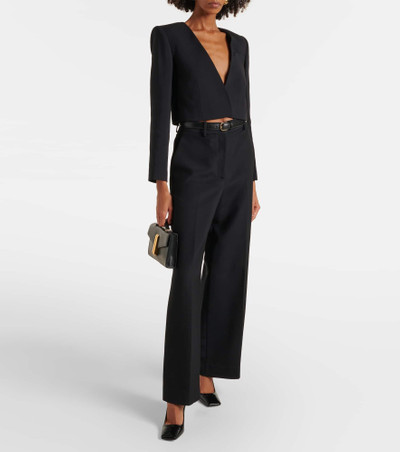 ROLAND MOURET Cropped silk and wool jacket outlook