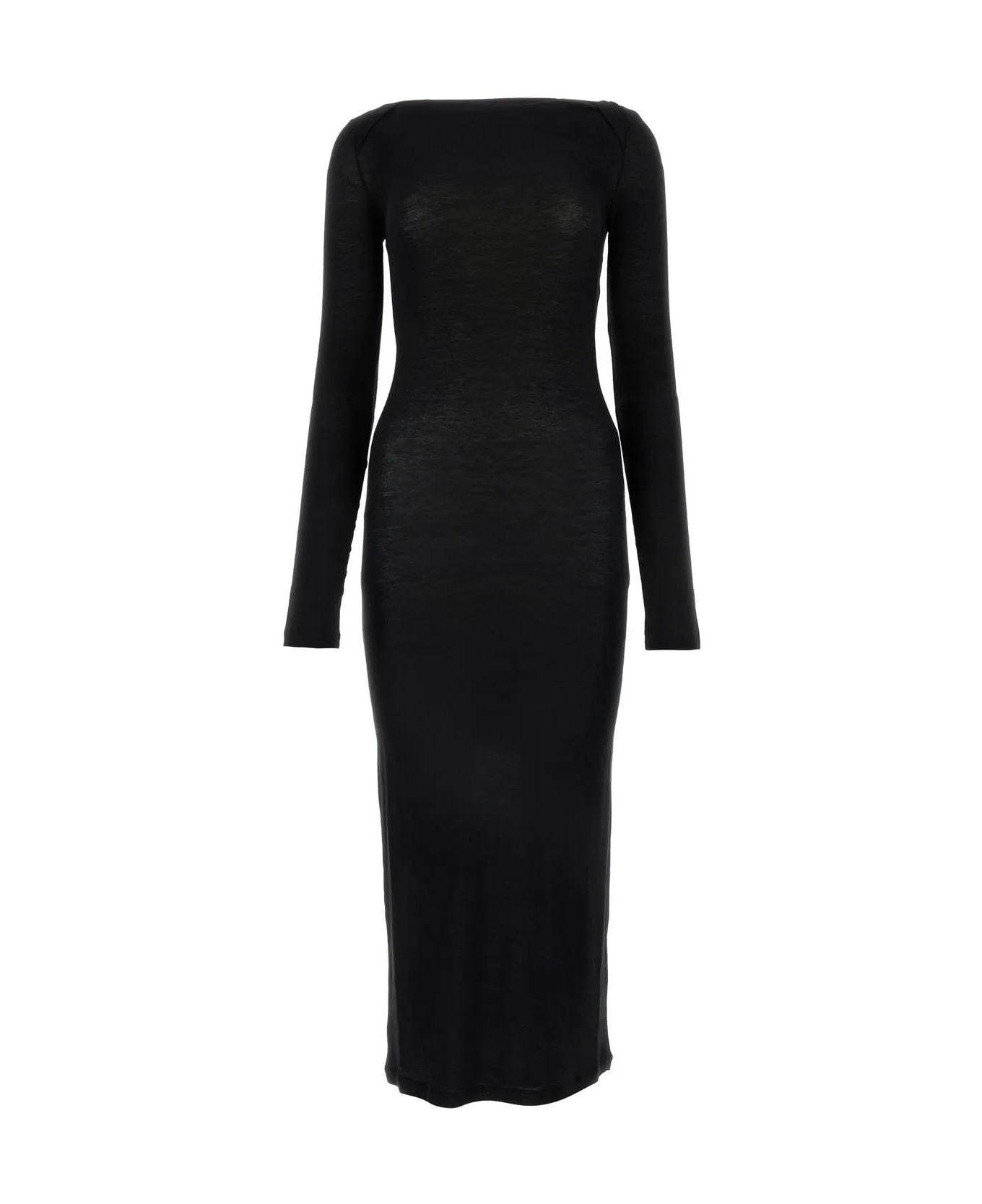 Black Viscose Blend Dress - 1