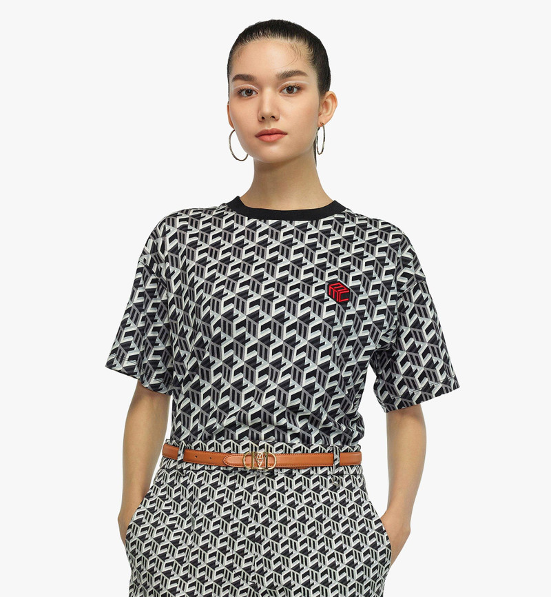 MCM Mode Travia Sliding Buckle Reversible Belt in Embossed Leather outlook