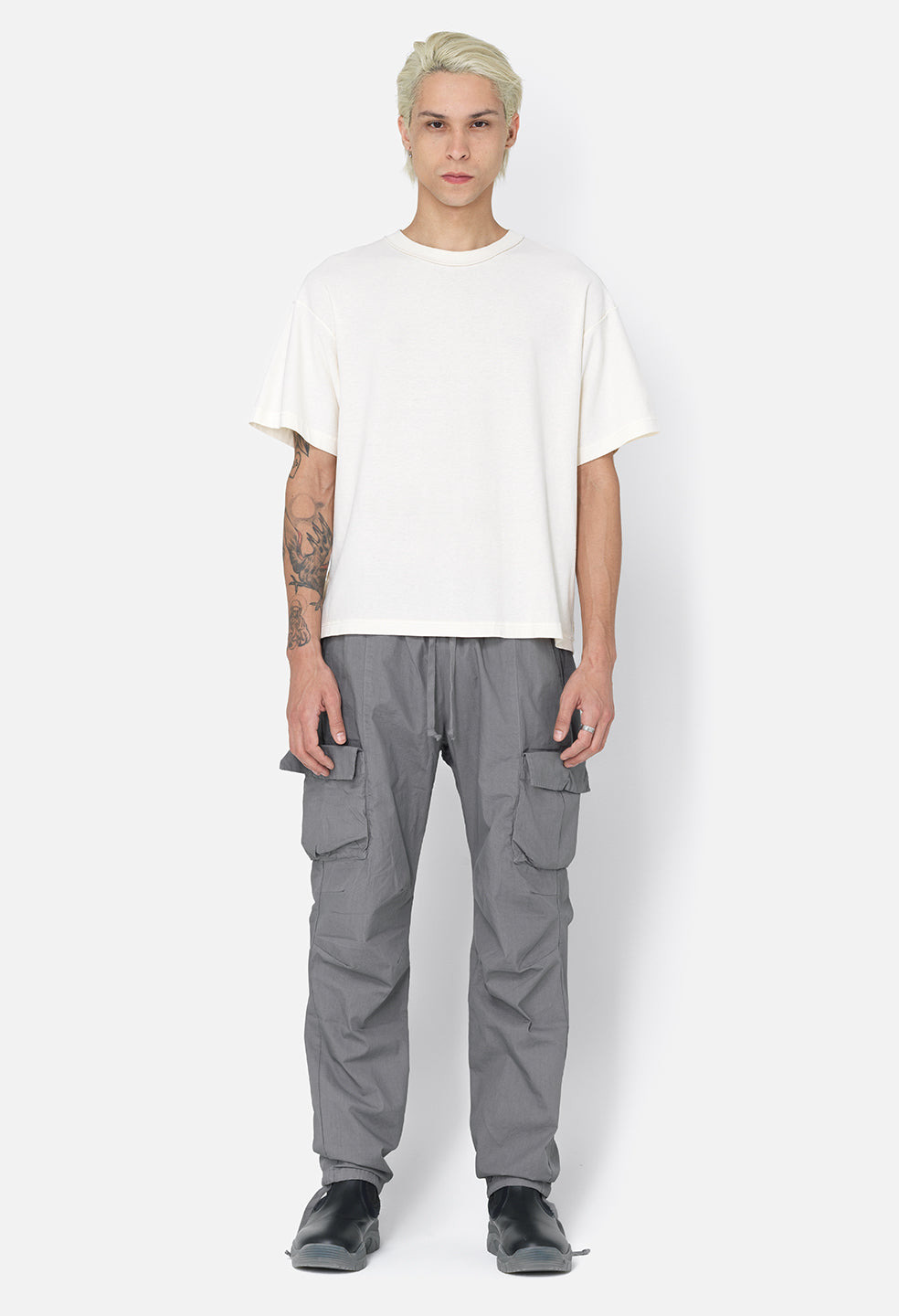 BACK SATEEN CARGO PANTS - 3