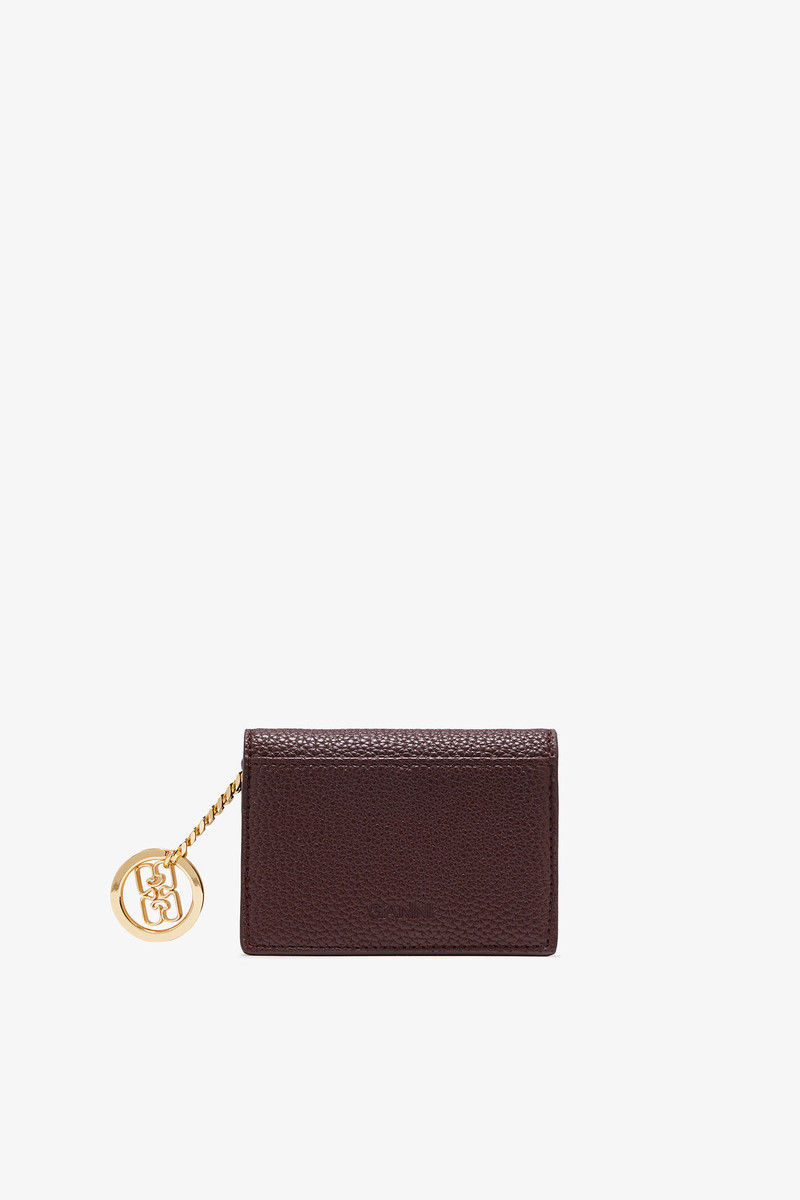GANNI BROWN GRAINED GANNI BOU CARD HOLDER WITH FLAP outlook